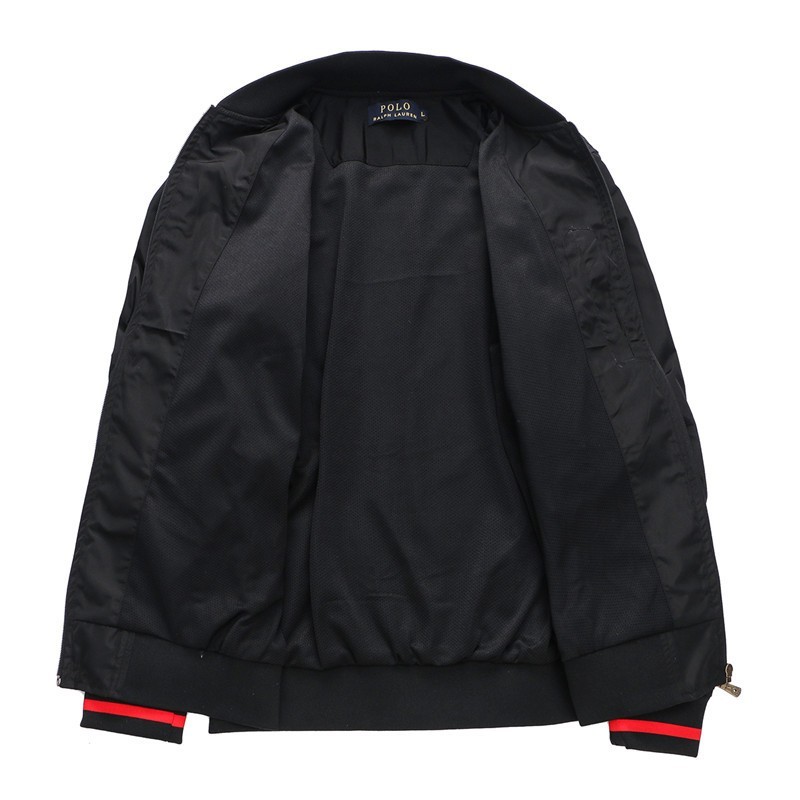 black and red polo jacket